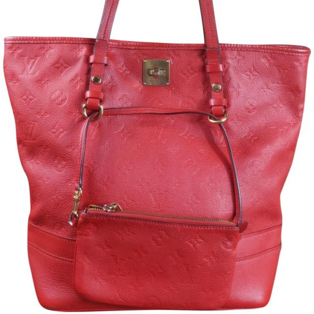 Auth Louis Vuitton Citadine Pm Noir Empriente Orange